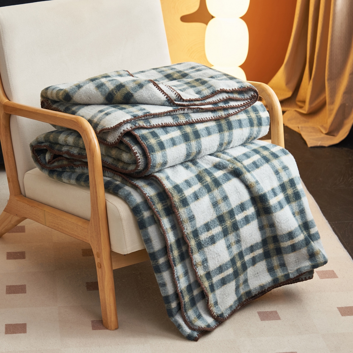 91家纺网 家纺一手货源 找家纺 早晨家纺 2025新款230g双层羊绒牛奶绒毛毯 双层毛毯-威尔士亲格