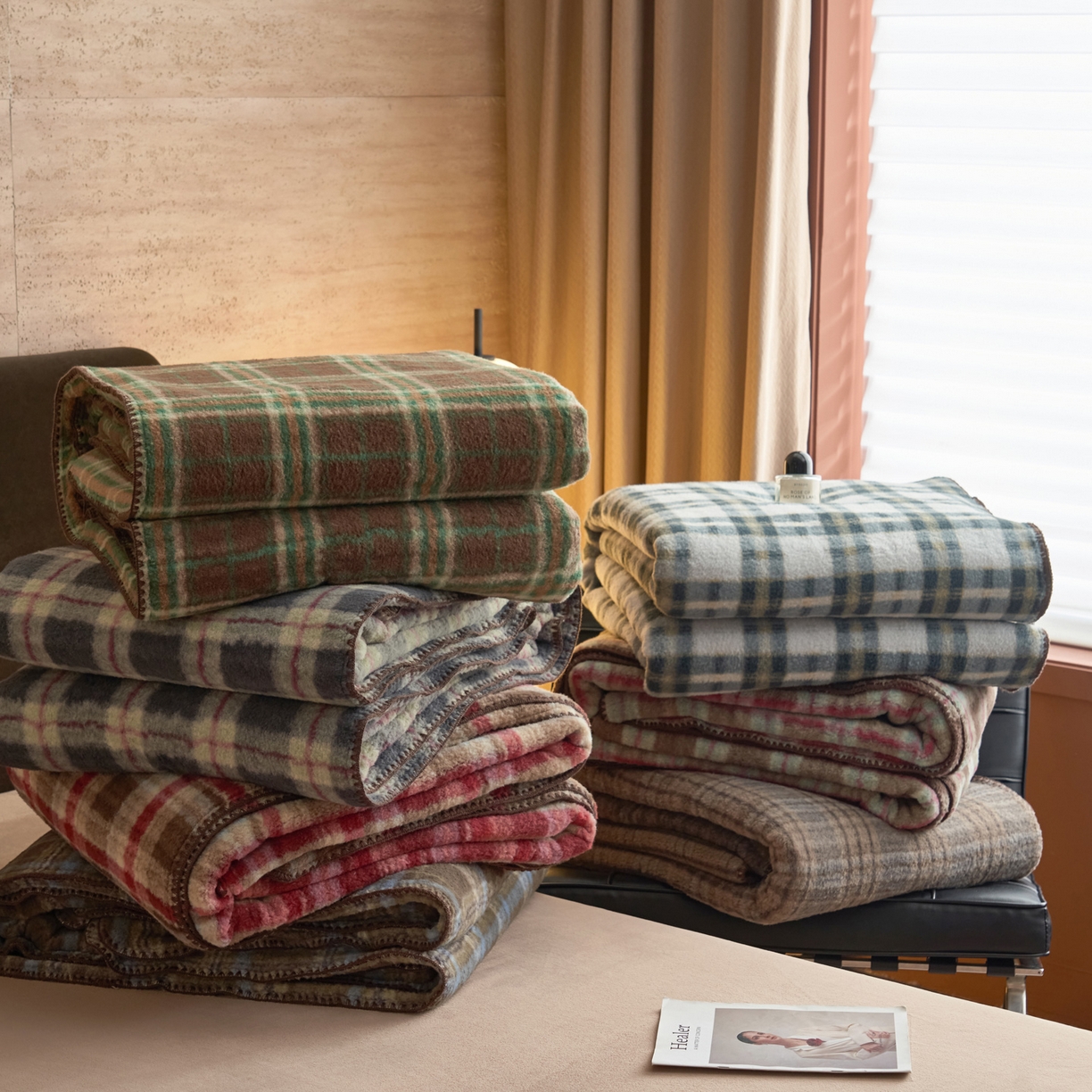 91家纺网 家纺一手货源 找家纺 早晨家纺 2025新款230g双层羊绒牛奶绒毛毯 组合