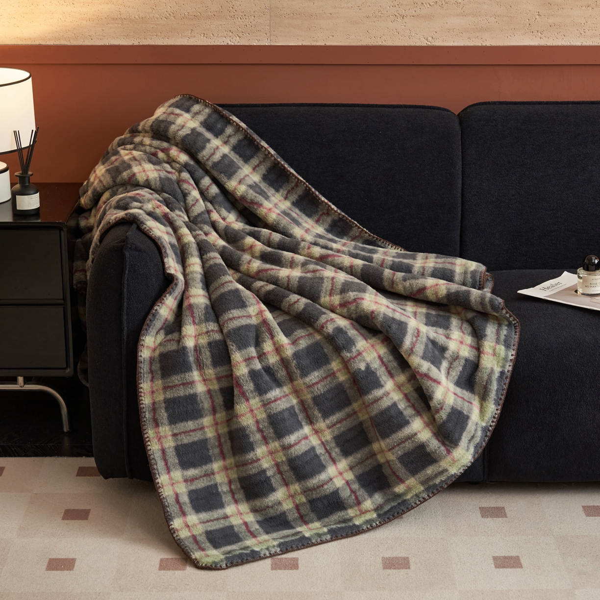 91家纺网 家纺一手货源 找家纺 早晨家纺 2025新款230g双层羊绒牛奶绒毛毯 双层毛毯-雾里青格