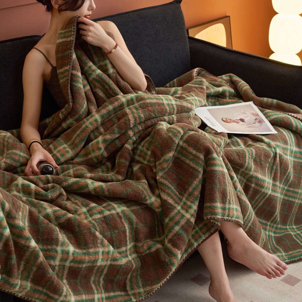 91家纺网 家纺一手货源 找家纺 早晨家纺 2025新款230g双层羊绒牛奶绒毛毯 双层毛毯-巴宝格