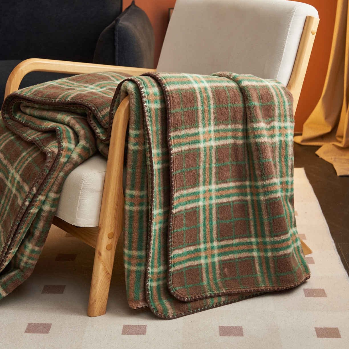 91家纺网 家纺一手货源 找家纺 早晨家纺 2025新款230g双层羊绒牛奶绒毛毯 双层毛毯-巴宝格