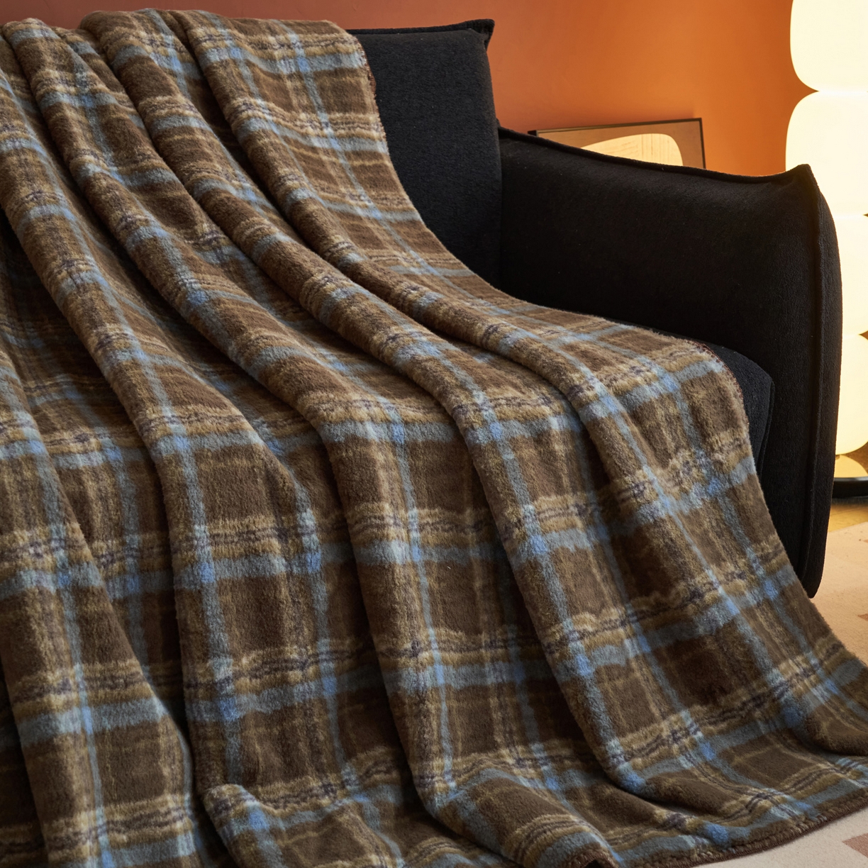 91家纺网 家纺一手货源 找家纺 早晨家纺 2025新款230g双层羊绒牛奶绒毛毯 双层毛毯-维系咖格