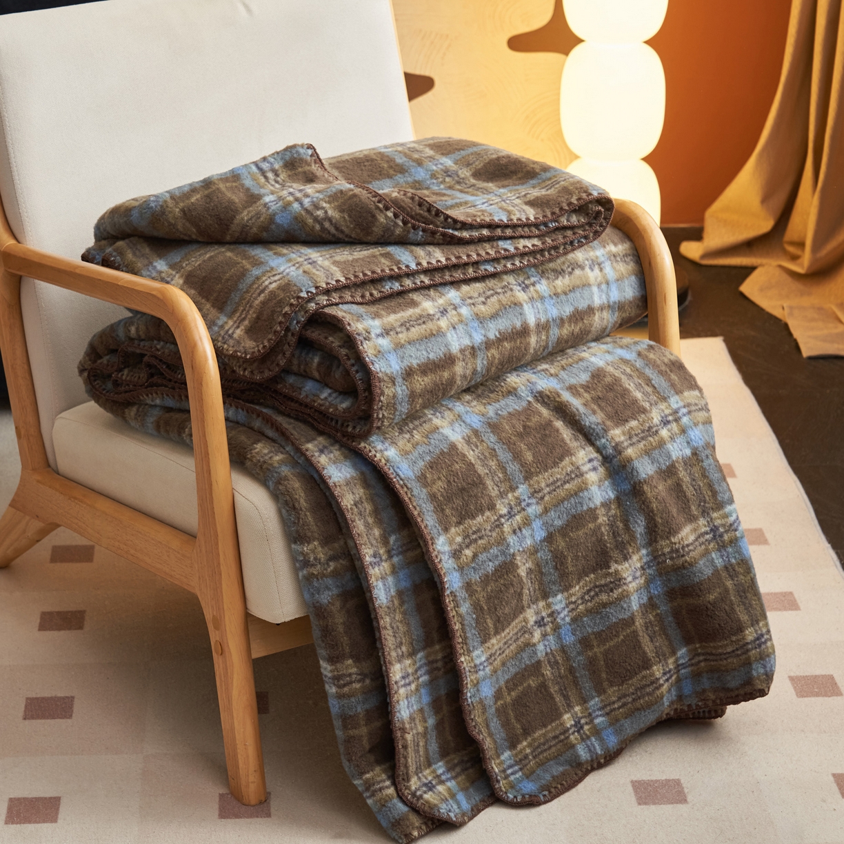 91家纺网 家纺一手货源 找家纺 早晨家纺 2025新款230g双层羊绒牛奶绒毛毯 双层毛毯-维系咖格