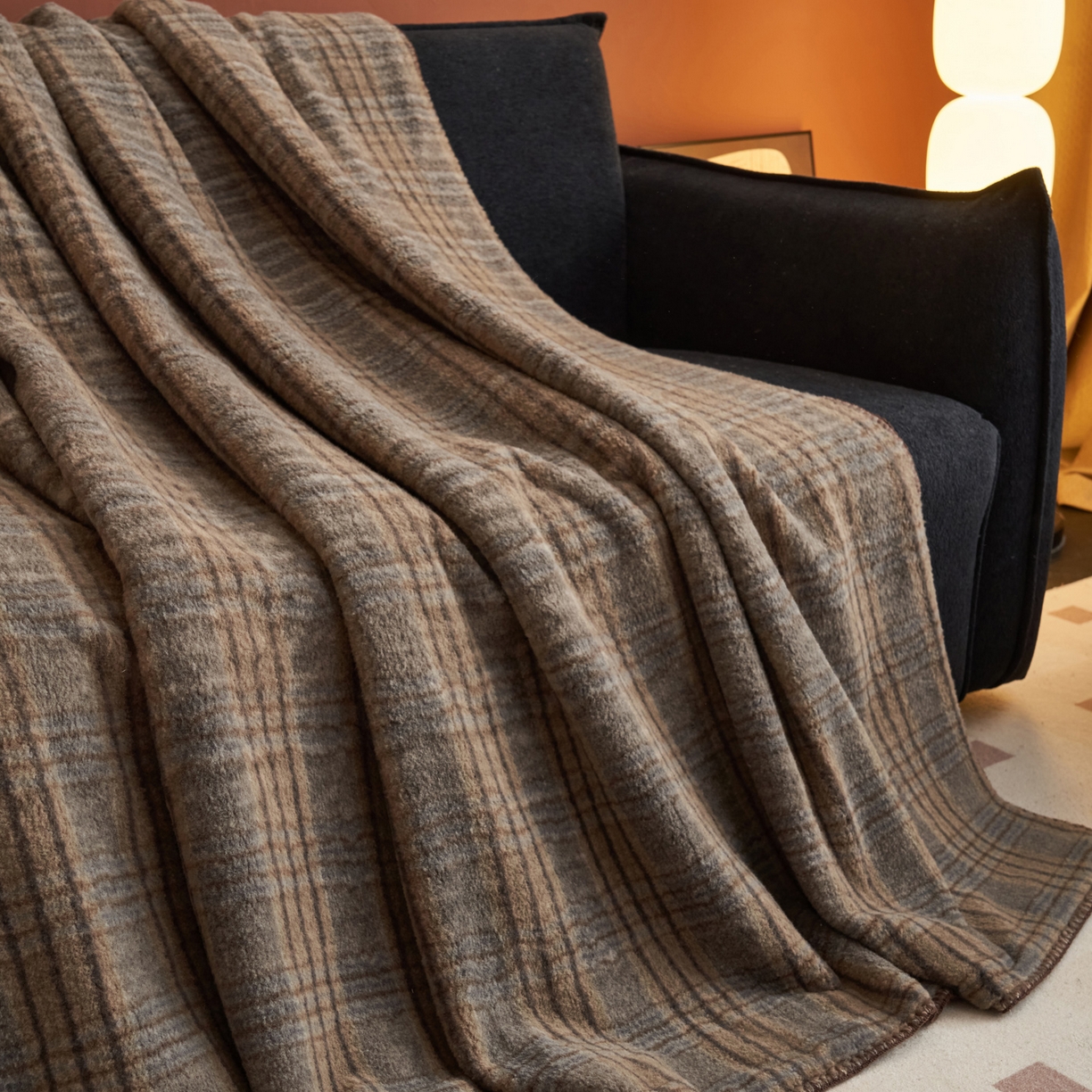 91家纺网 家纺一手货源 找家纺 早晨家纺 2025新款230g双层羊绒牛奶绒毛毯 双层毛毯-牧羊格