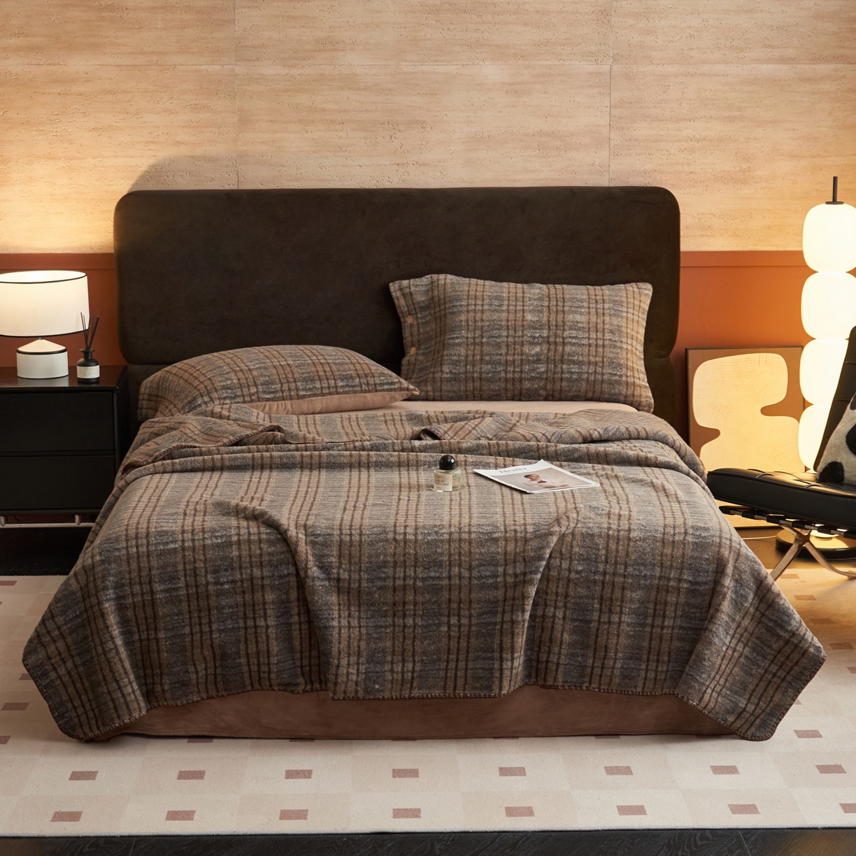 91家纺网 家纺一手货源 找家纺 早晨家纺 2025新款230g双层羊绒牛奶绒毛毯 双层毛毯-牧羊格