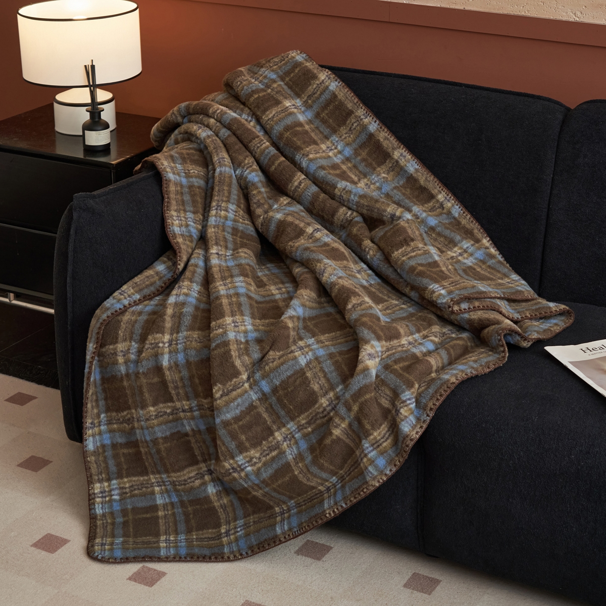 91家纺网 家纺一手货源 找家纺 早晨家纺 2025新款230g双层羊绒牛奶绒毛毯 双层毛毯-维系咖格