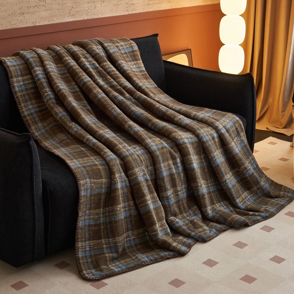 91家纺网 家纺一手货源 找家纺 早晨家纺 2025新款230g双层羊绒牛奶绒毛毯 双层毛毯-维系咖格