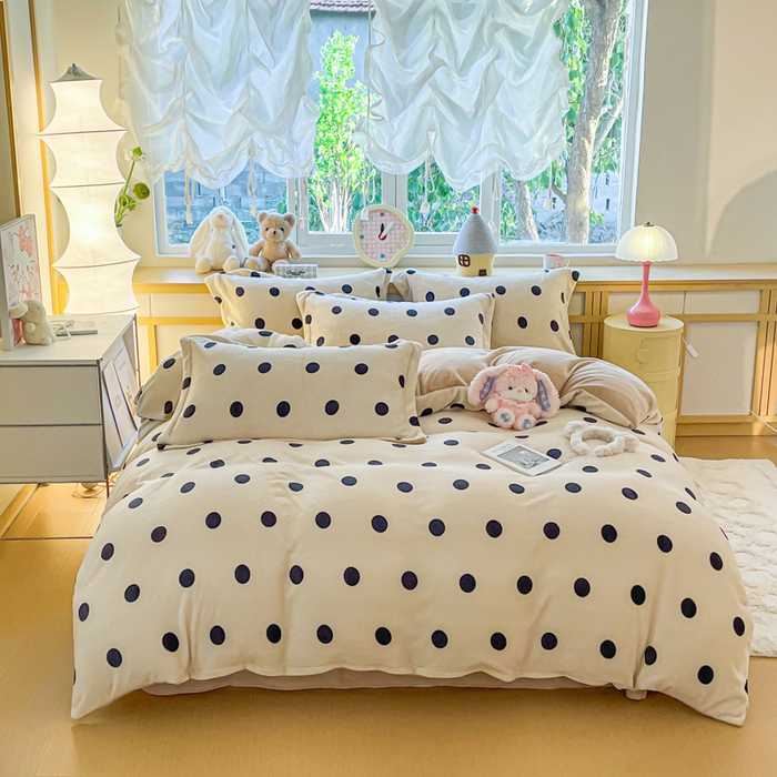 91家纺网 家纺一手货源 找家纺 仟网汇 2025新款双面牛奶绒四件套 黑糖珍珠