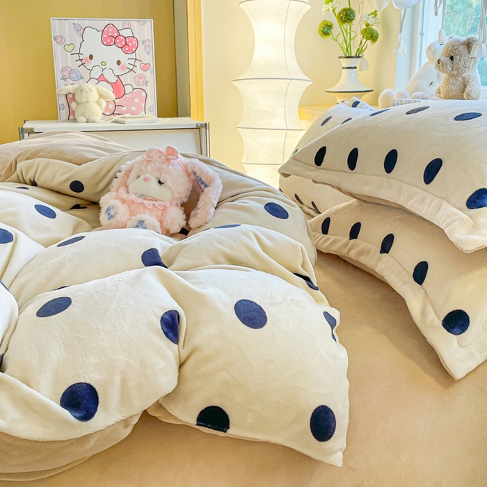 91家纺网 家纺一手货源 找家纺 仟网汇 2025新款双面牛奶绒四件套 黑糖珍珠