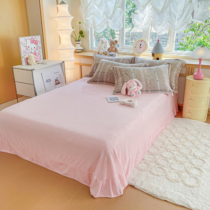 91家纺网 家纺一手货源 找家纺 仟网汇 2025新款双面牛奶绒四件套 南法假日