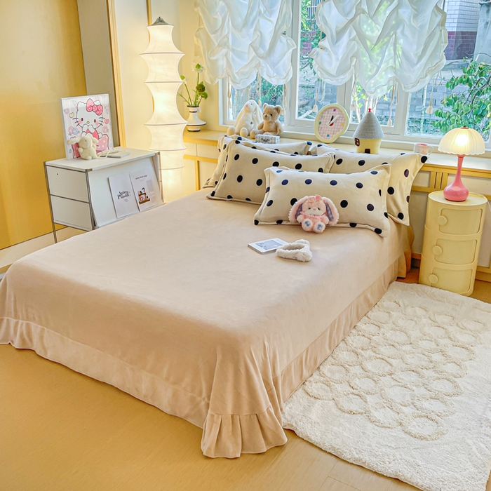 91家纺网 家纺一手货源 找家纺 仟网汇 2025新款双面牛奶绒四件套 黑糖珍珠