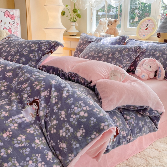 91家纺网 家纺一手货源 找家纺 （总）仟网汇 2025新款双面牛奶绒四件套