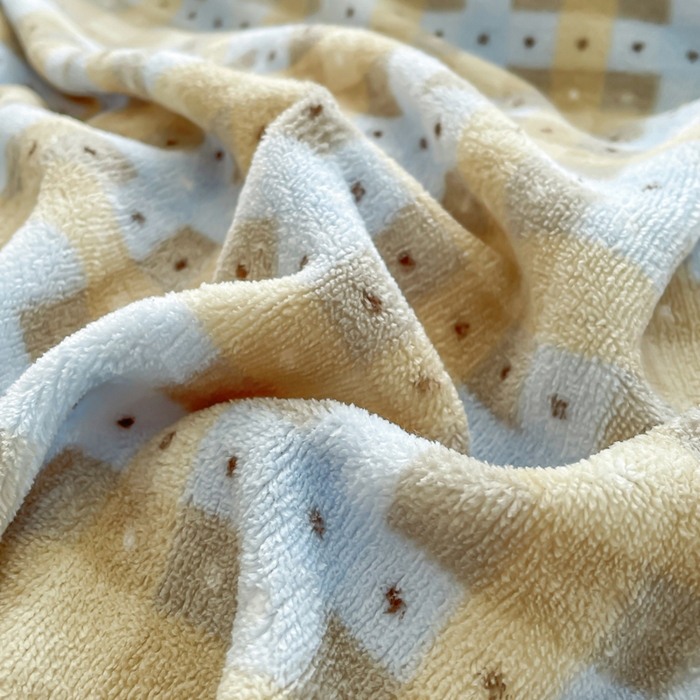 91家纺网 家纺一手货源 找家纺 仟网汇 2025新款双面牛奶绒四件套 奶咖格蓝