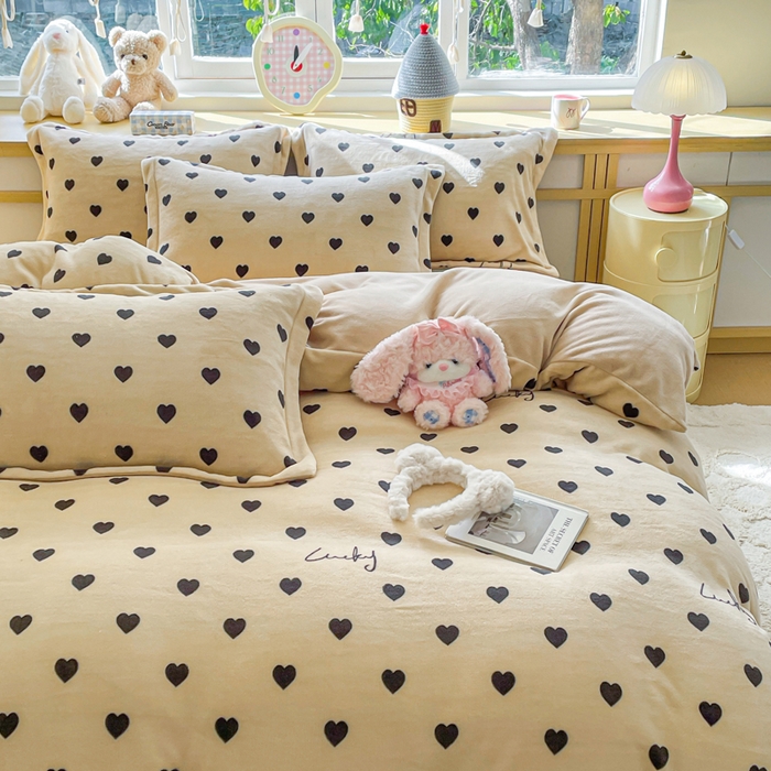 91家纺网 家纺一手货源 找家纺 仟网汇 2025新款双面牛奶绒四件套 卡布奇诺