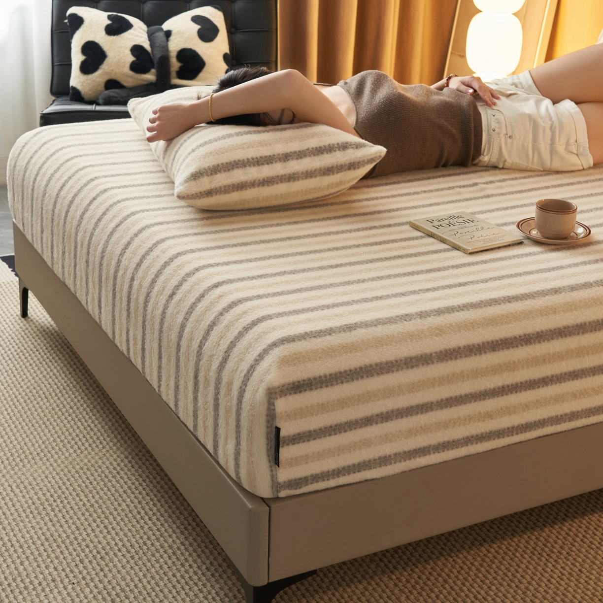 91家纺网 家纺一手货源 找家纺 （总）早晨家纺 2025新款未末款仿羊绒牛奶绒床笠