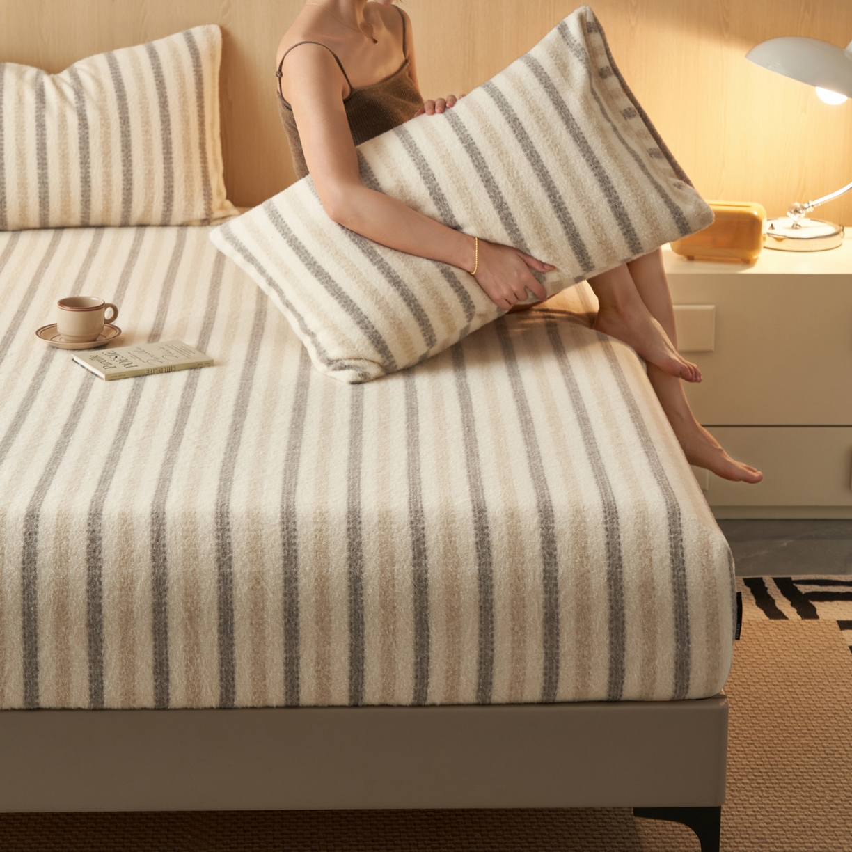 91家纺网 家纺一手货源 找家纺 （总）早晨家纺 2025新款未末款仿羊绒牛奶绒床笠