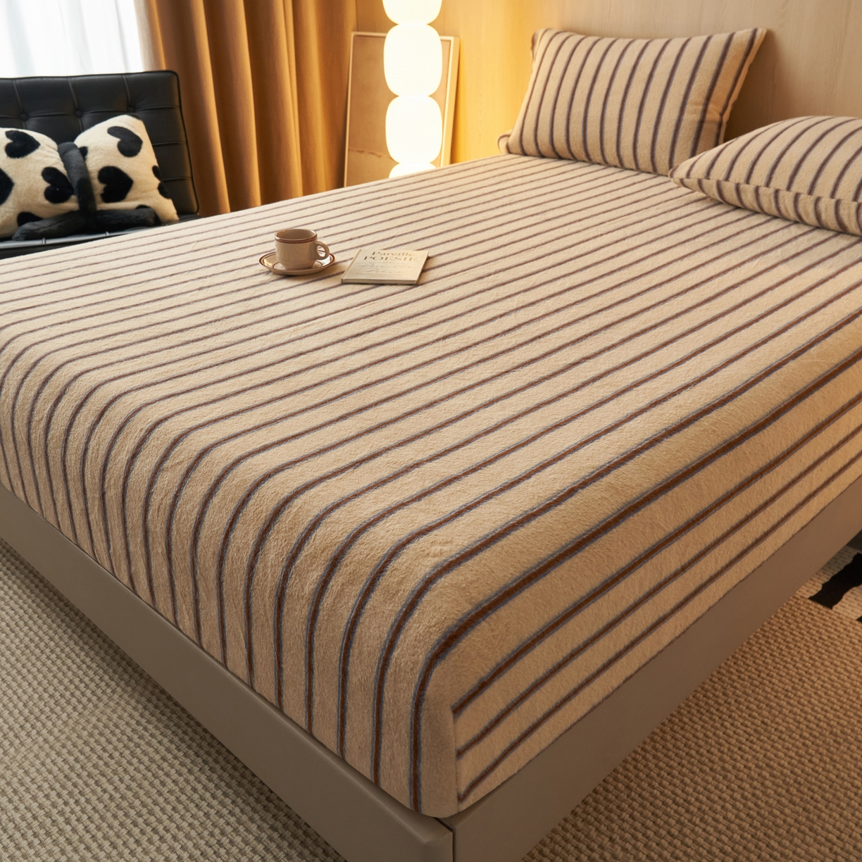 早晨家纺 2025新款未末款仿羊绒牛奶绒床笠 未末-暖棕