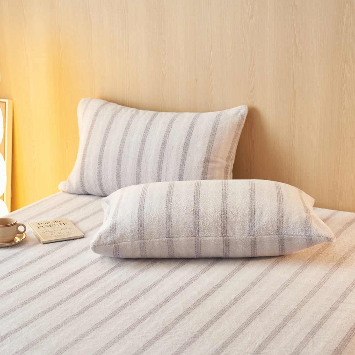 91家纺网 家纺一手货源 找家纺 早晨家纺 2025新款未末款仿羊绒牛奶绒床笠 未末-浅灰