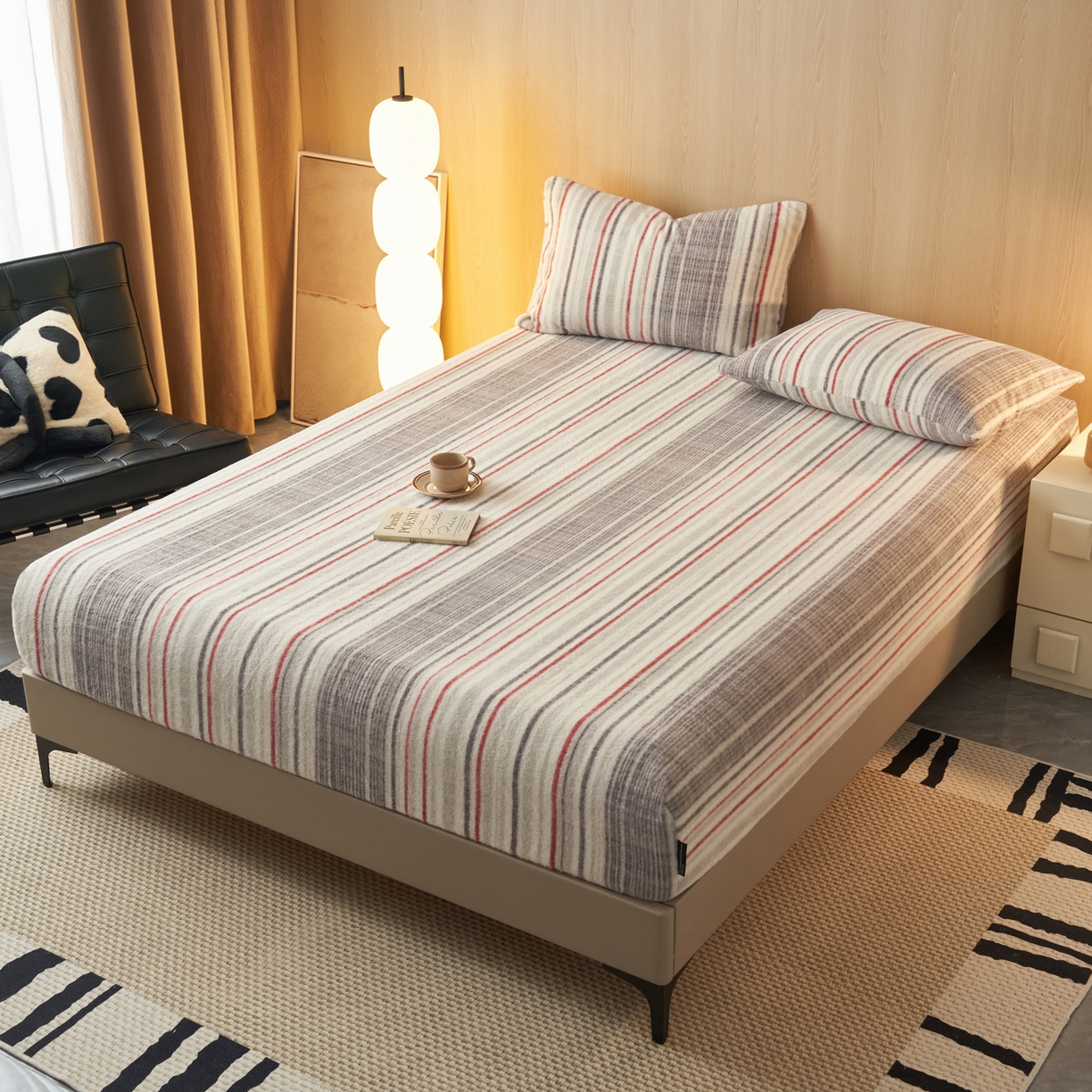 91家纺网 家纺一手货源 找家纺 早晨家纺 2025新款未末款仿羊绒牛奶绒床笠 未末-彩纹