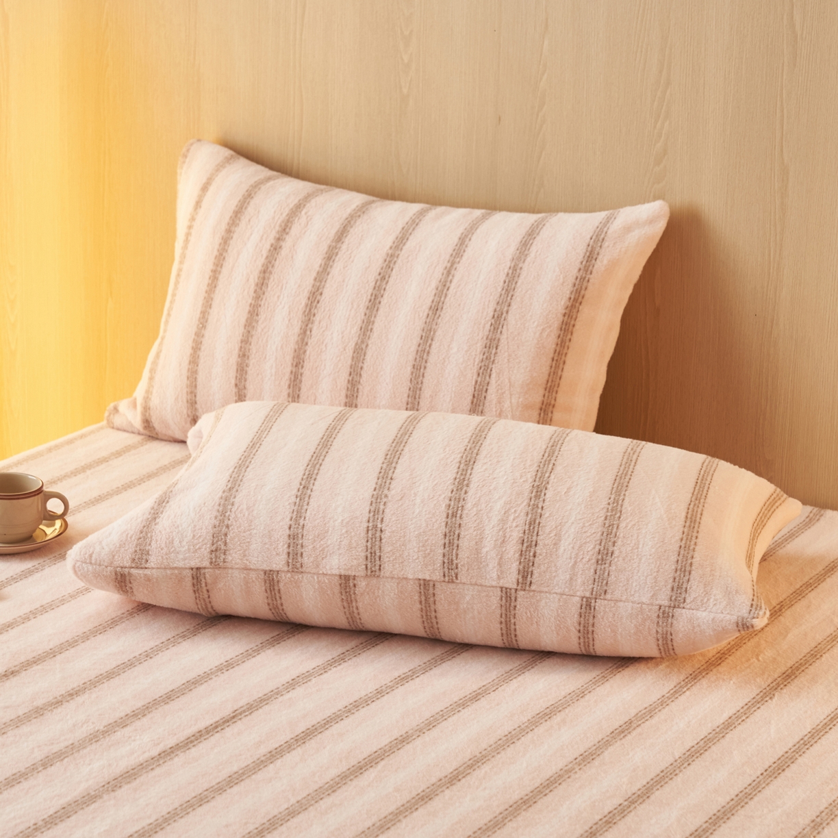 91家纺网 家纺一手货源 找家纺 早晨家纺 2025新款未末款仿羊绒牛奶绒床笠 未末-柔粉