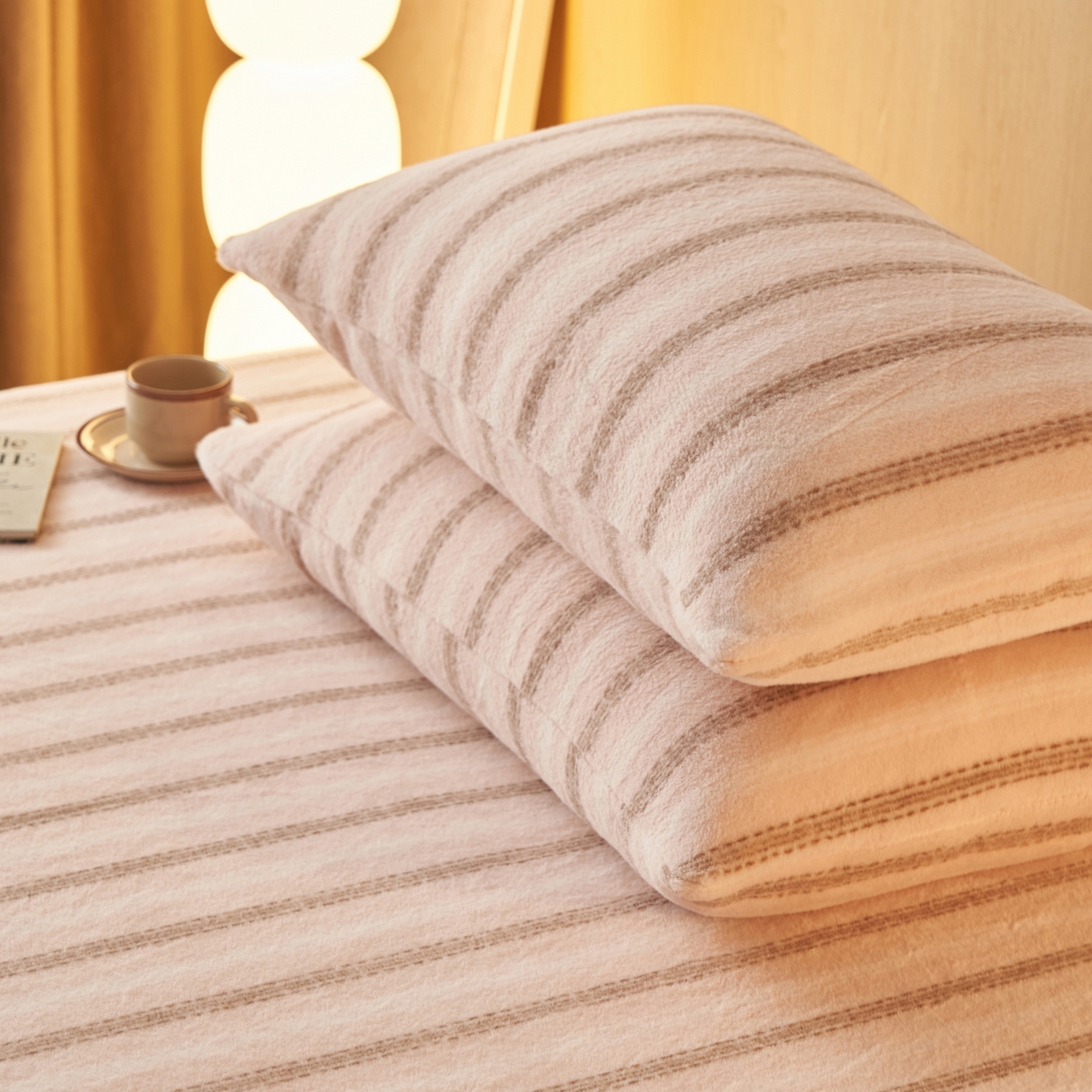 91家纺网 家纺一手货源 找家纺 早晨家纺 2025新款未末款仿羊绒牛奶绒床笠 未末-柔粉