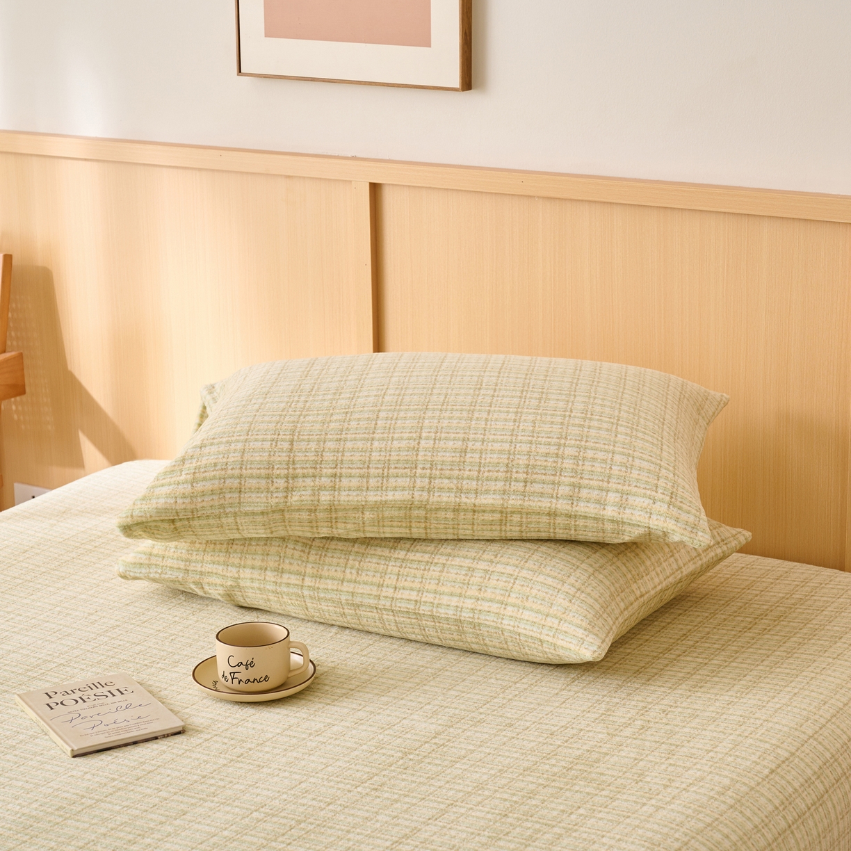 91家纺网 家纺一手货源 找家纺 早晨家纺 2025新款野牧款高克重牛奶绒印花单床笠 野牧-香风黄