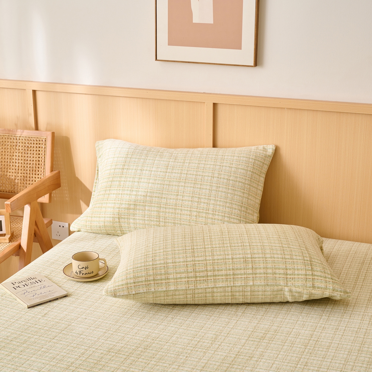 91家纺网 家纺一手货源 找家纺 早晨家纺 2025新款野牧款高克重牛奶绒印花单床笠 野牧-香风黄