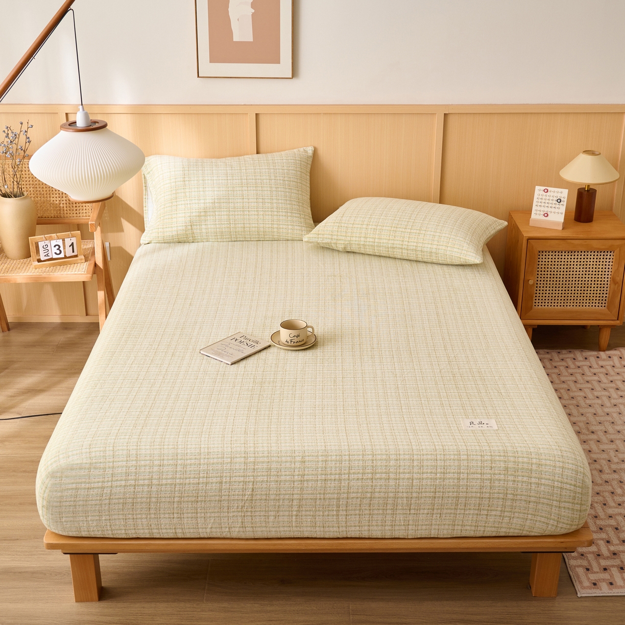 91家纺网 家纺一手货源 找家纺 早晨家纺 2025新款野牧款高克重牛奶绒印花单床笠 野牧-香风黄