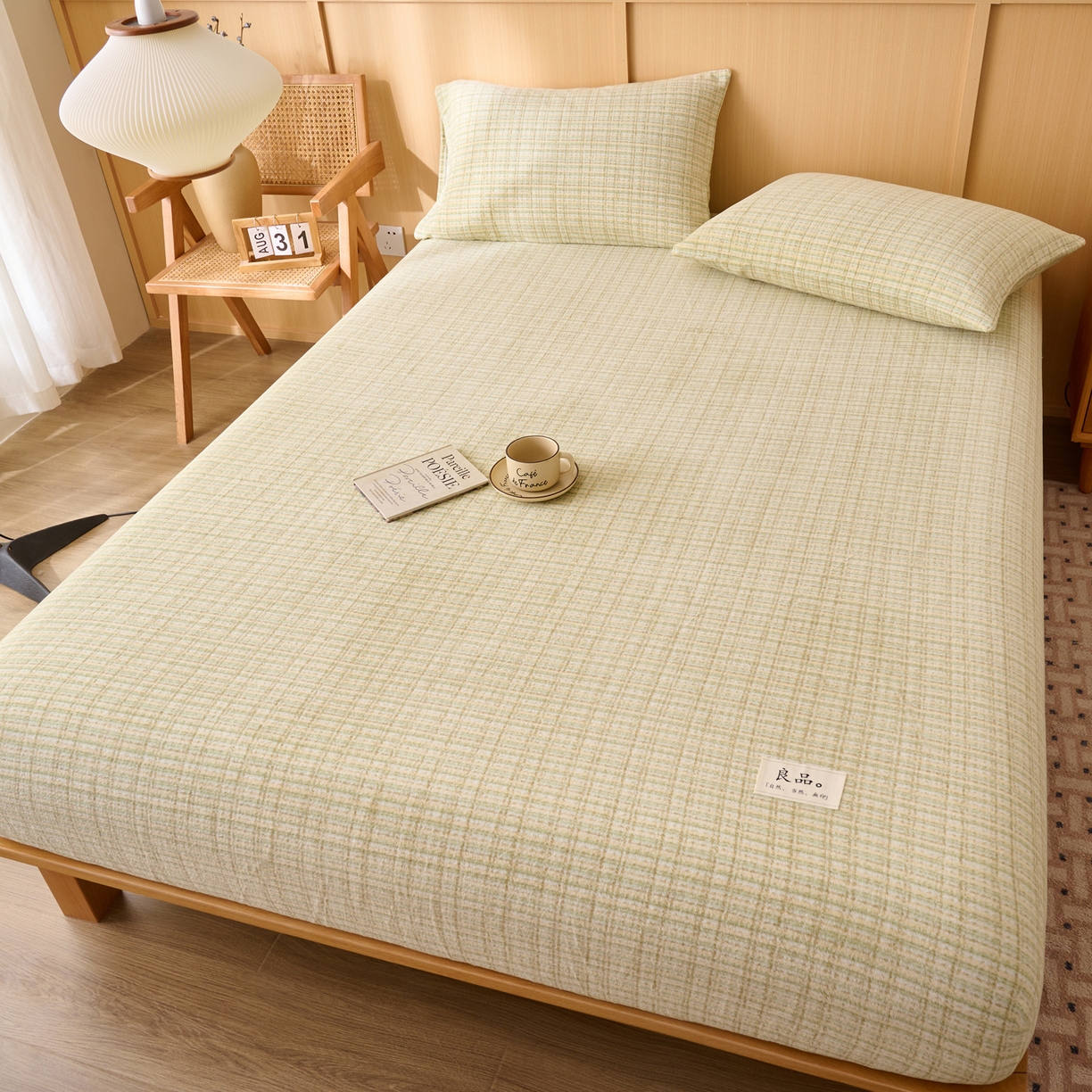 91家纺网 家纺一手货源 找家纺 早晨家纺 2025新款野牧款高克重牛奶绒印花单床笠 野牧-香风黄