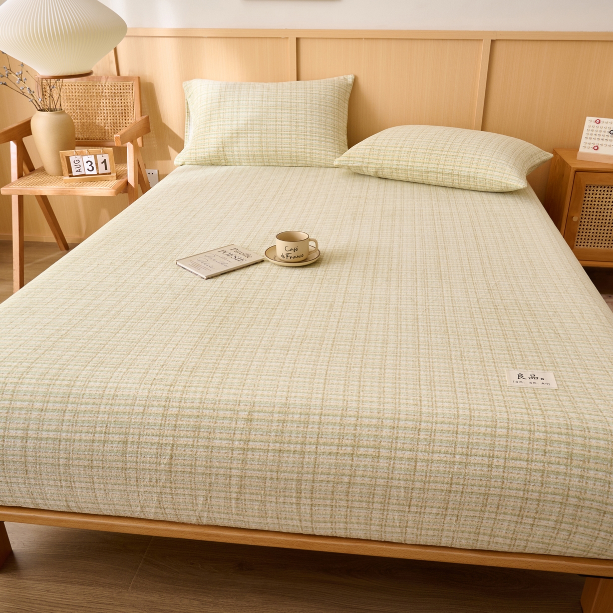 91家纺网 家纺一手货源 找家纺 早晨家纺 2025新款野牧款高克重牛奶绒印花单床笠 野牧-香风黄