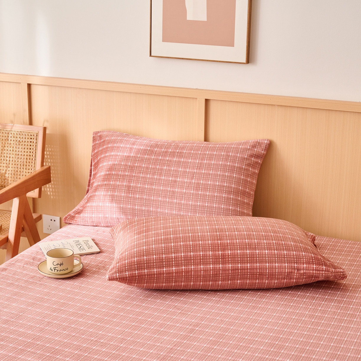 91家纺网 家纺一手货源 找家纺 早晨家纺 2025新款野牧款高克重牛奶绒印花单床笠 野牧-香风焦糖