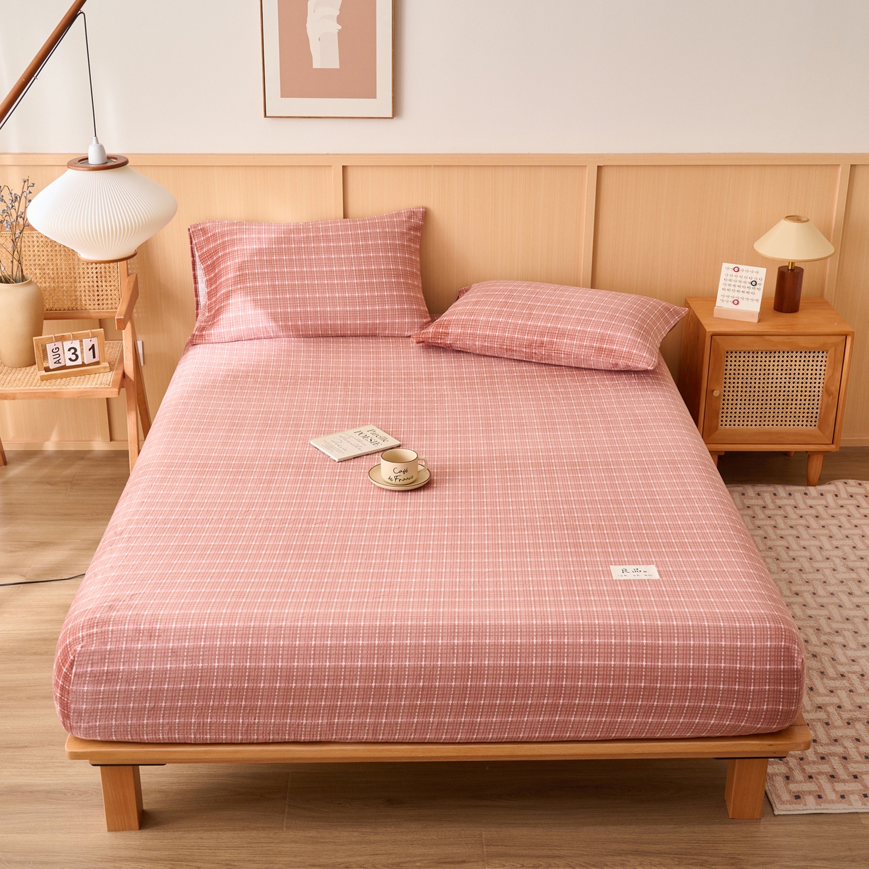 91家纺网 家纺一手货源 找家纺 早晨家纺 2025新款野牧款高克重牛奶绒印花单床笠 野牧-香风焦糖