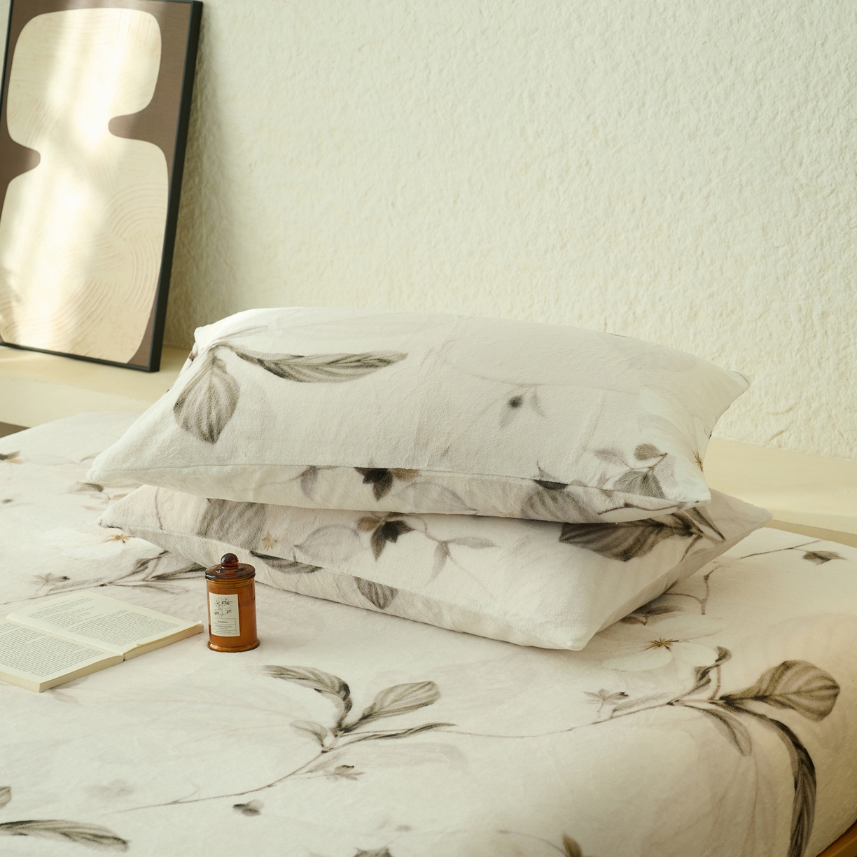 91家纺网 家纺一手货源 找家纺 早晨家纺 2025新款数码印花高克重牛奶单床笠 素枝