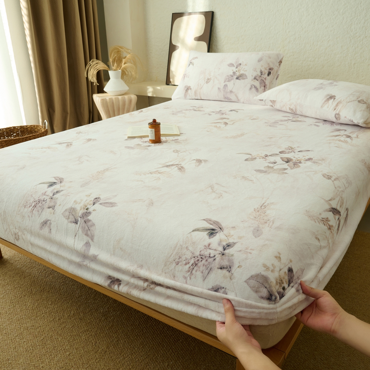 早晨家纺 2025新款数码印花高克重牛奶单床笠 疏影