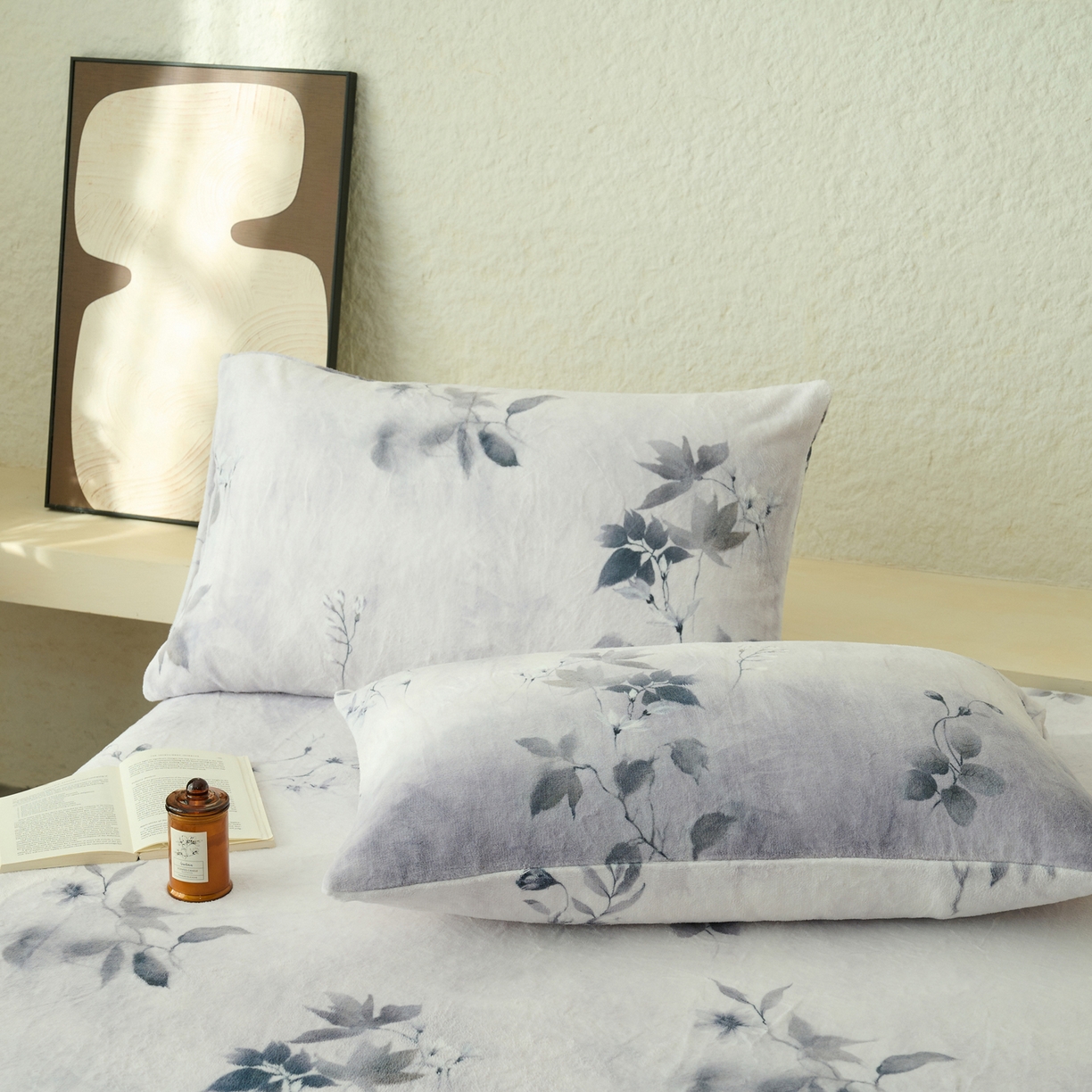 91家纺网 家纺一手货源 找家纺 早晨家纺 2025新款数码印花高克重牛奶单床笠 烟蕊