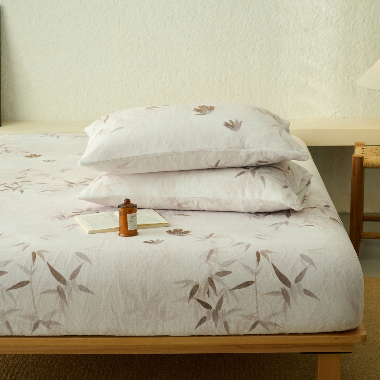 91家纺网 家纺一手货源 找家纺 早晨家纺 2025新款数码印花高克重牛奶单床笠 竹影