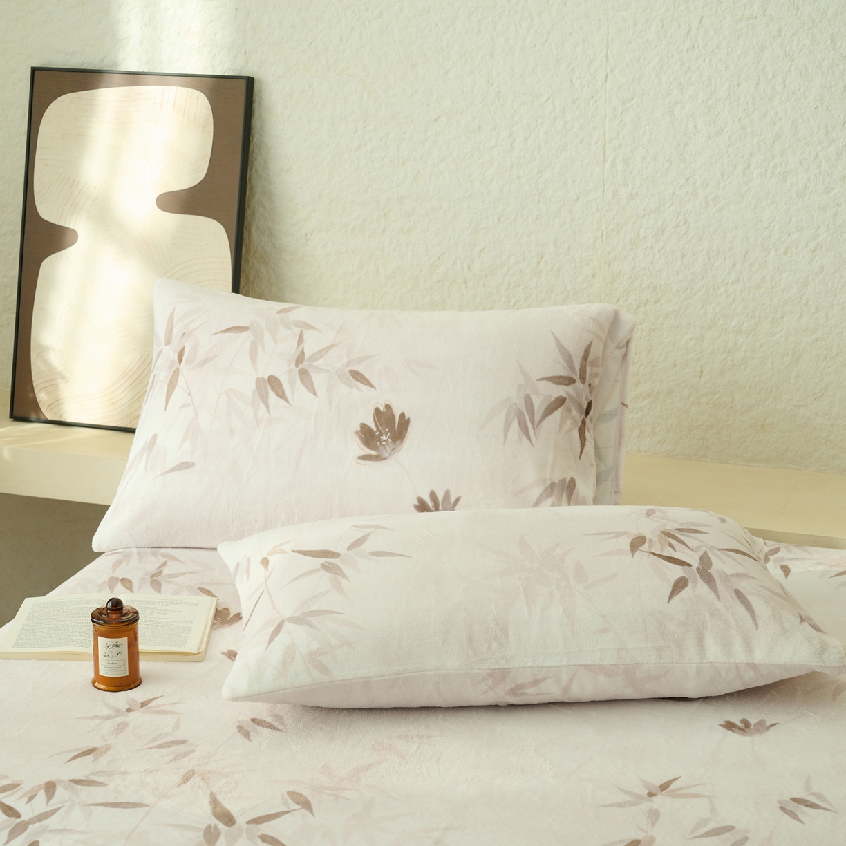 91家纺网 家纺一手货源 找家纺 早晨家纺 2025新款数码印花高克重牛奶单床笠 竹影