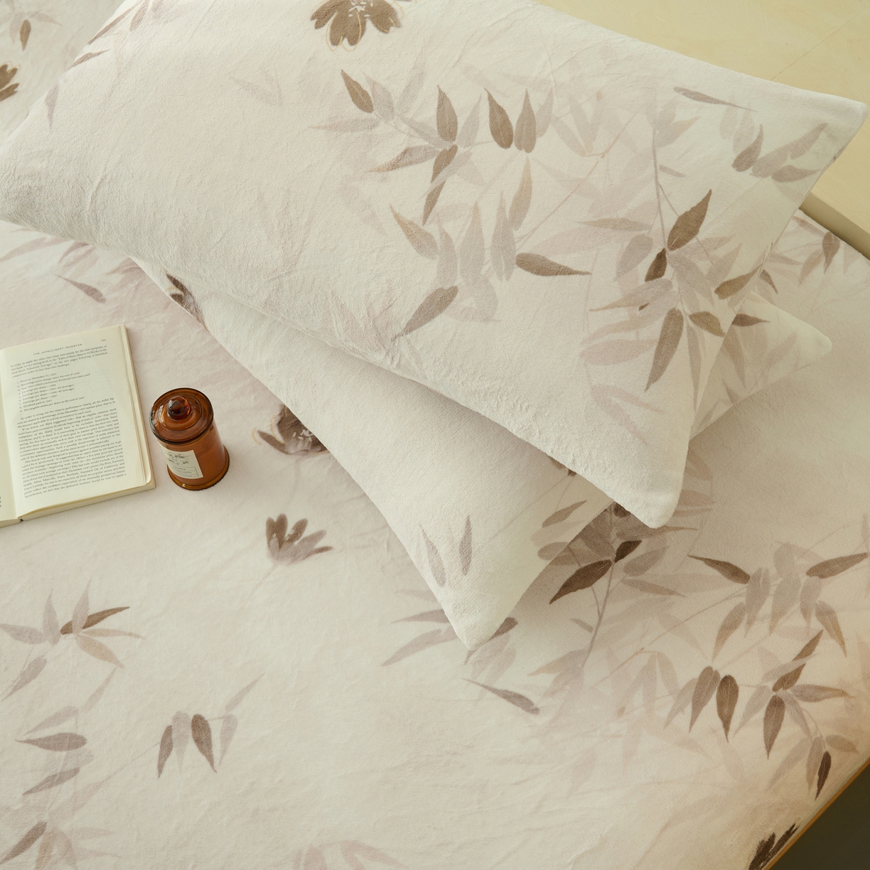 91家纺网 家纺一手货源 找家纺 早晨家纺 2025新款数码印花高克重牛奶单床笠 竹影