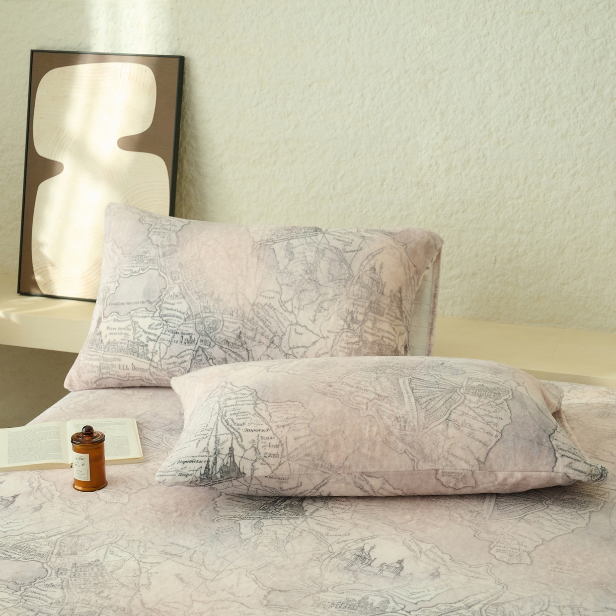 91家纺网 家纺一手货源 找家纺 早晨家纺 2025新款数码印花高克重牛奶单床笠 漫途