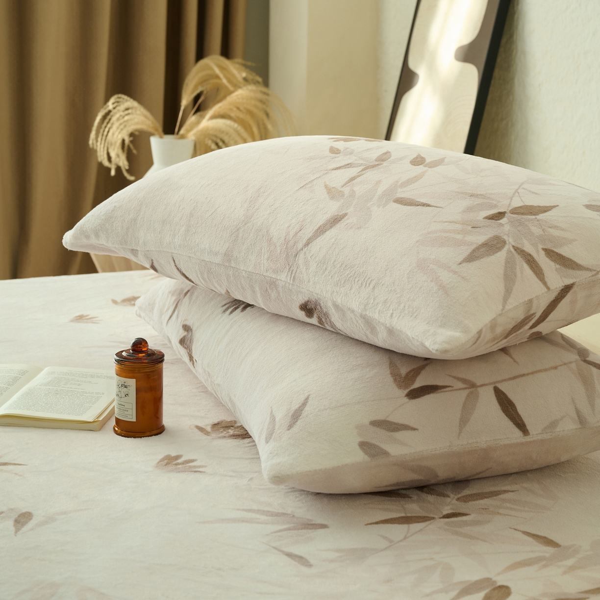 91家纺网 家纺一手货源 找家纺 早晨家纺 2025新款数码印花高克重牛奶单床笠 竹影