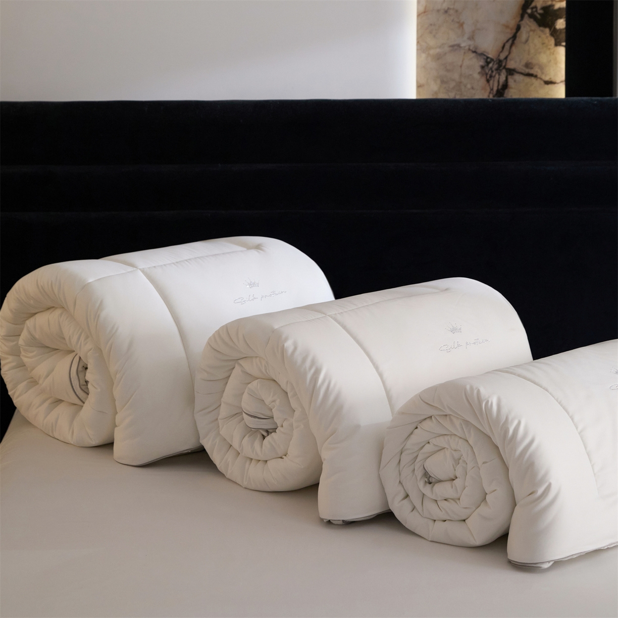 91家纺网 家纺一手货源 找家纺 头等舱 2025新款酒店款净植力抗菌 防螨 防霉 低致敏 立体秋冬被（空镜图） 珍珠白