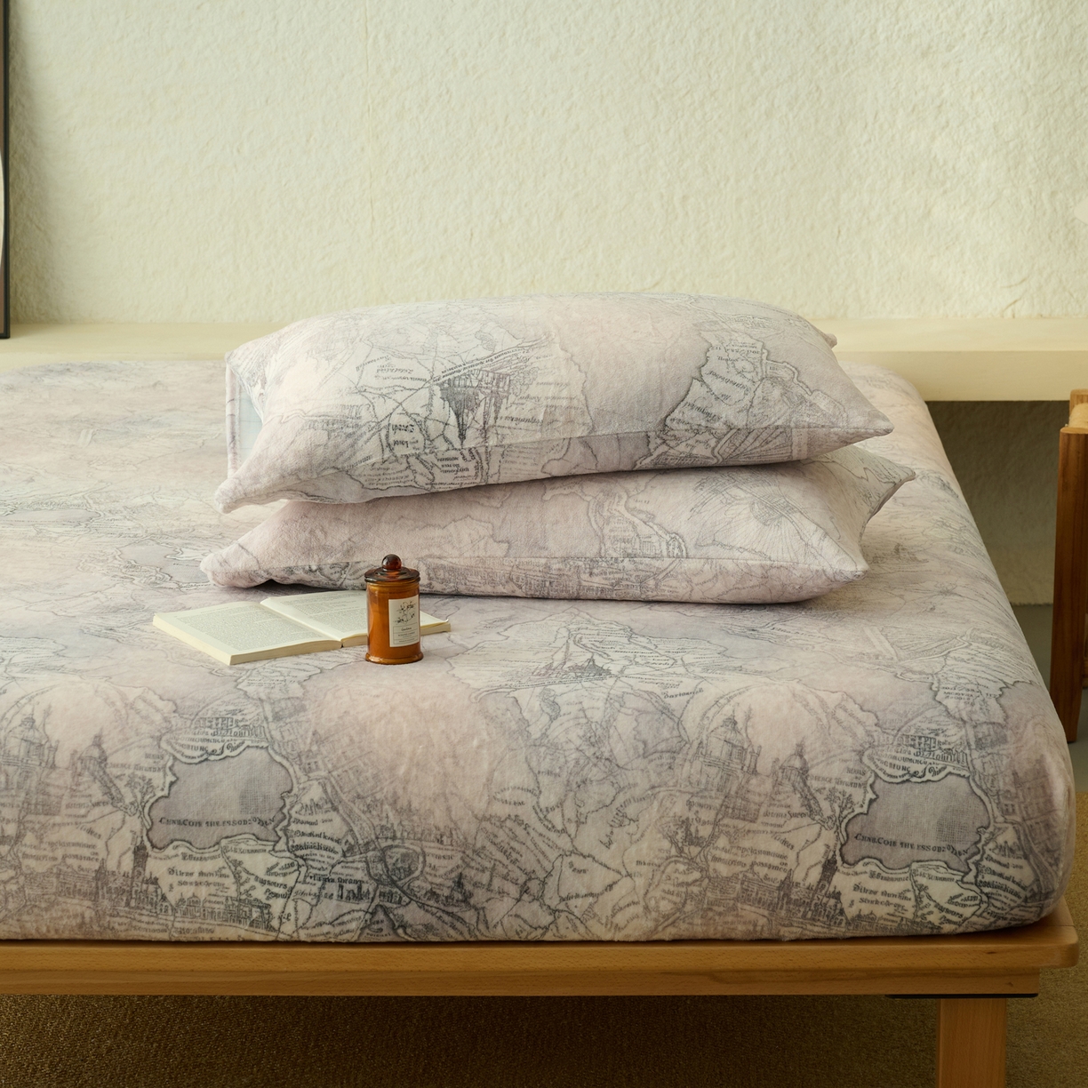 91家纺网 家纺一手货源 找家纺 早晨家纺 2025新款数码印花高克重牛奶单床笠 漫途