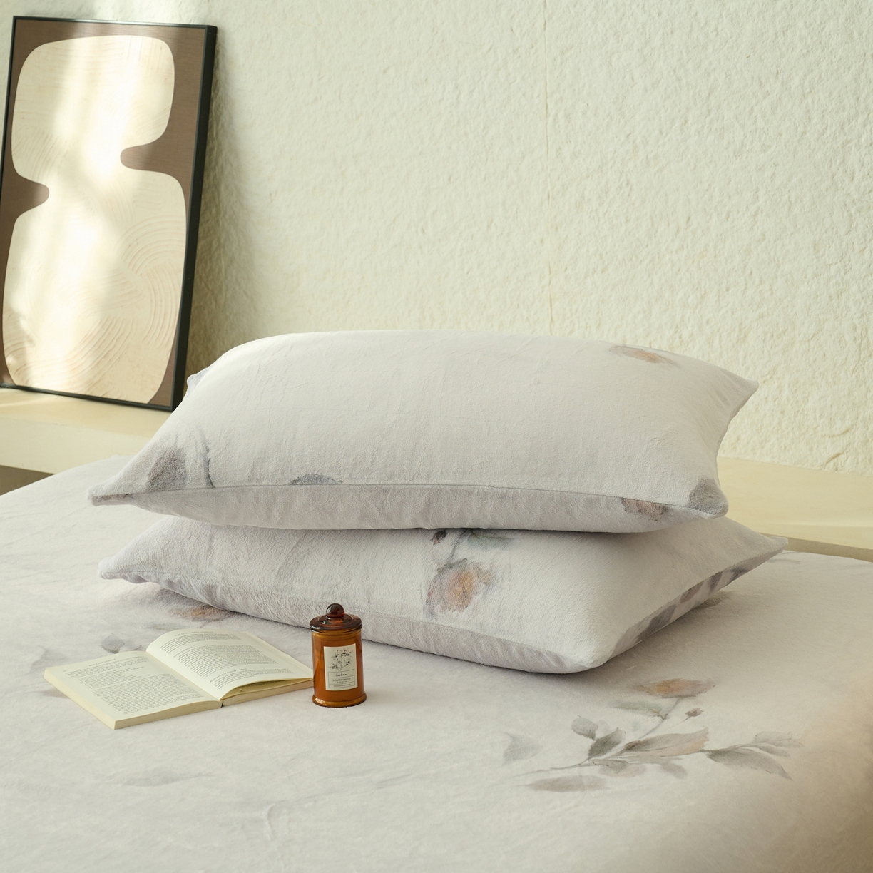 91家纺网 家纺一手货源 找家纺 早晨家纺 2025新款数码印花高克重牛奶单床笠 浅蕊