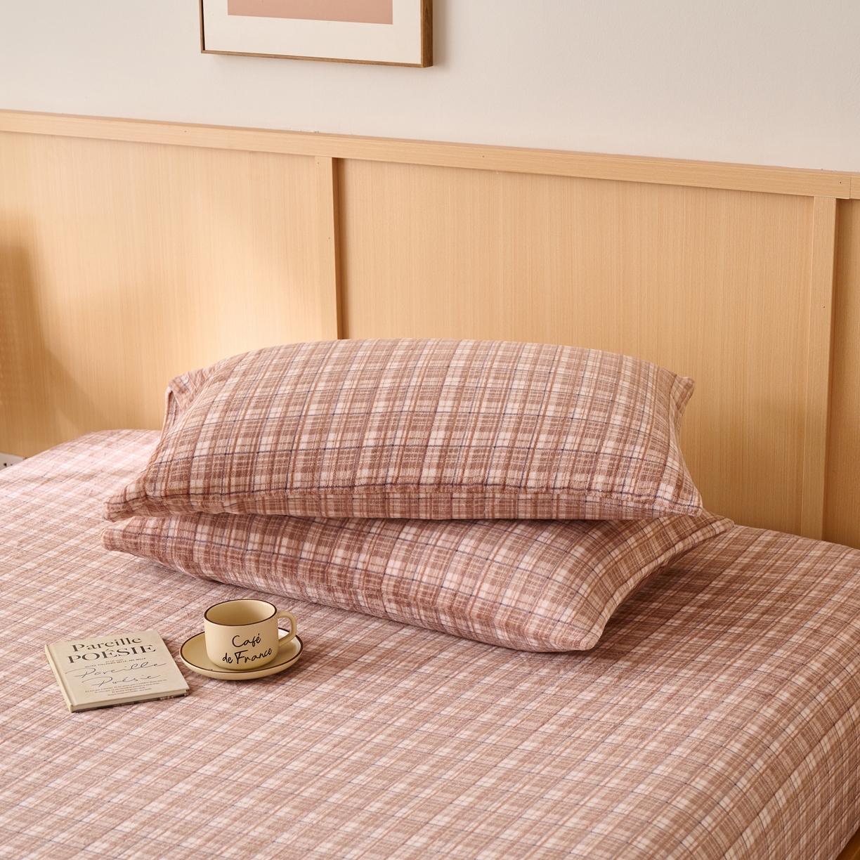 91家纺网 家纺一手货源 找家纺 早晨家纺 2025新款野牧款高克重牛奶绒印花单床笠 野牧-香风咖