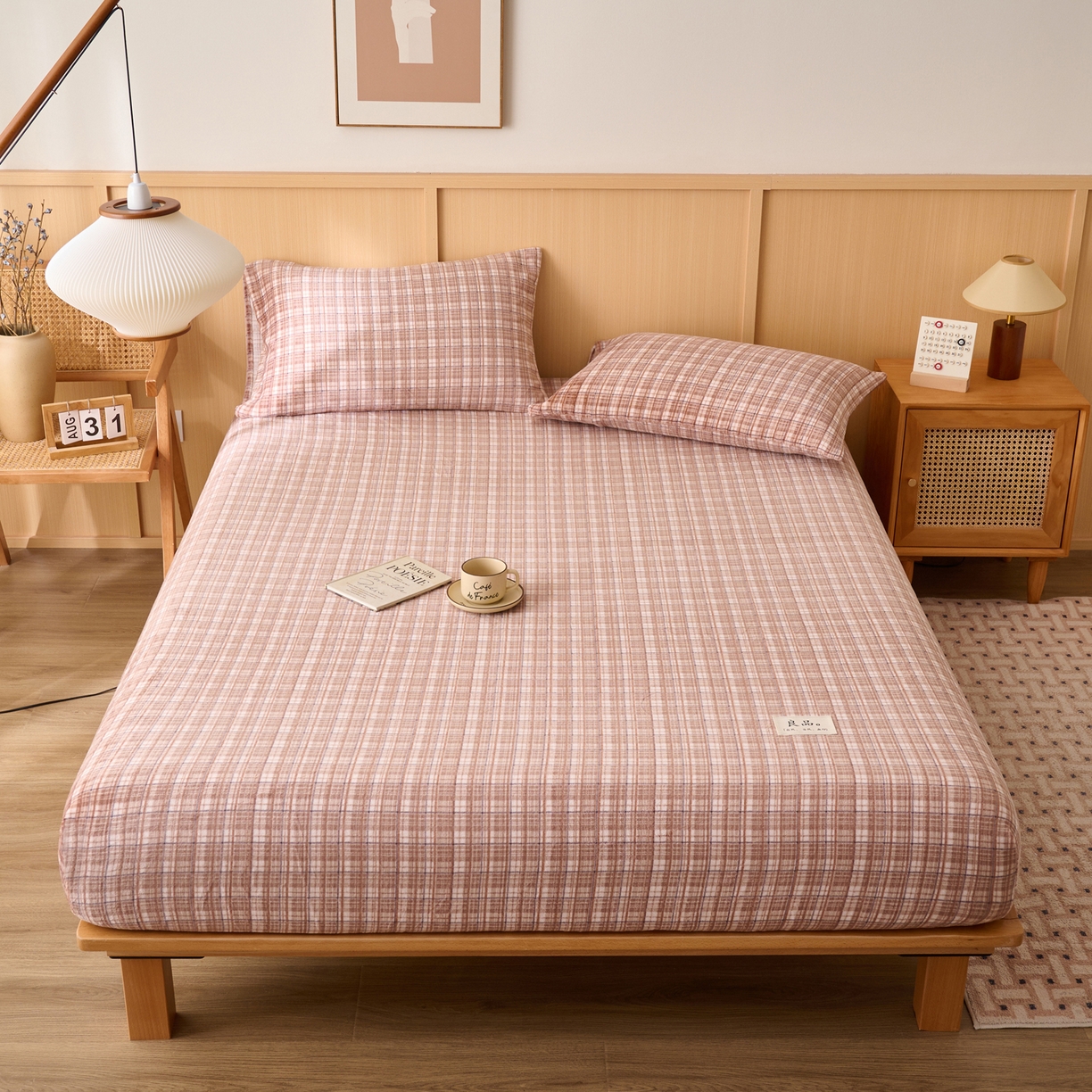 91家纺网 家纺一手货源 找家纺 早晨家纺 2025新款野牧款高克重牛奶绒印花单床笠 野牧-香风咖