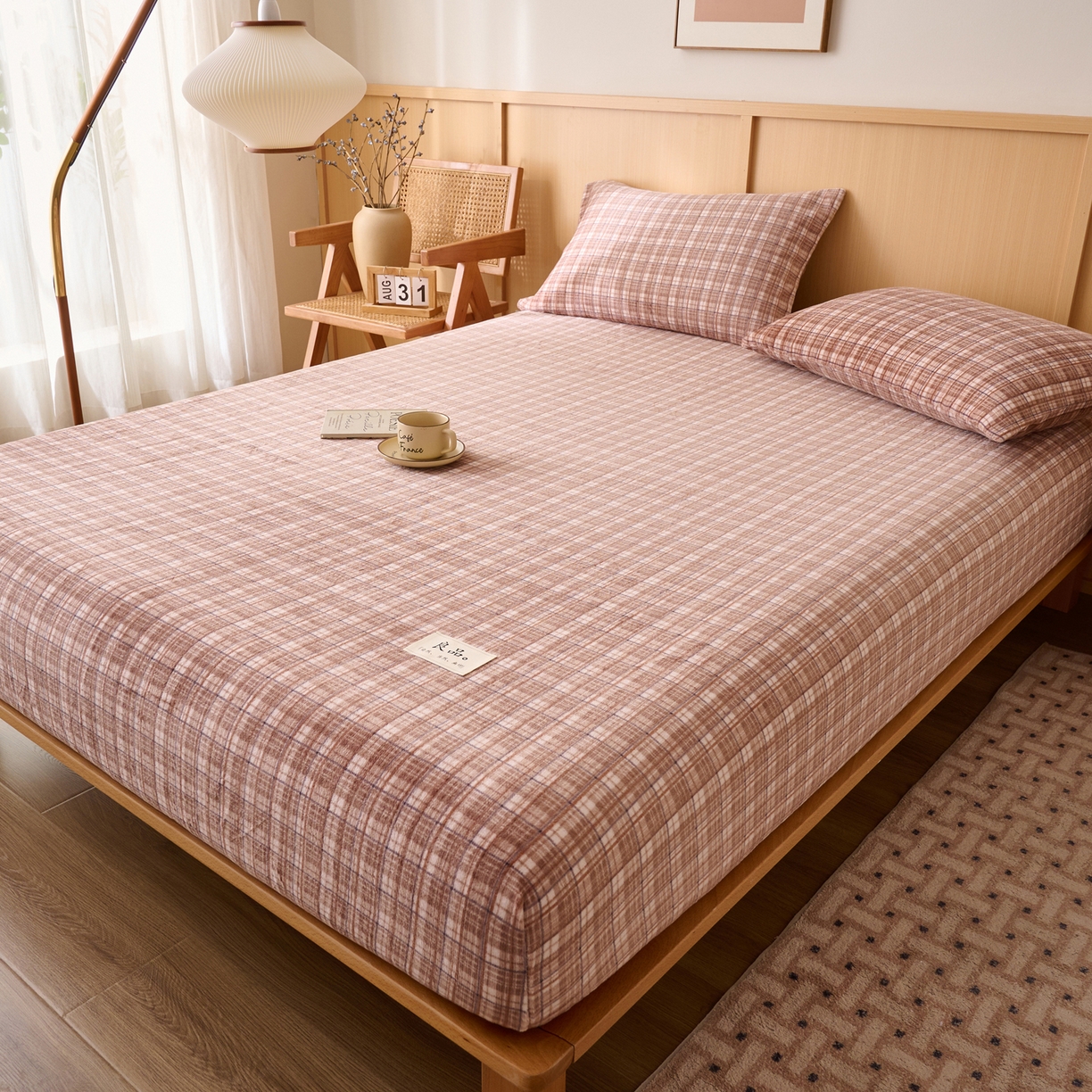 91家纺网 家纺一手货源 找家纺 早晨家纺 2025新款野牧款高克重牛奶绒印花单床笠 野牧-香风咖