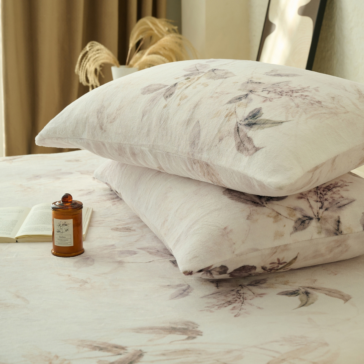 91家纺网 家纺一手货源 找家纺 早晨家纺 2025新款数码印花高克重牛奶单床笠 疏影