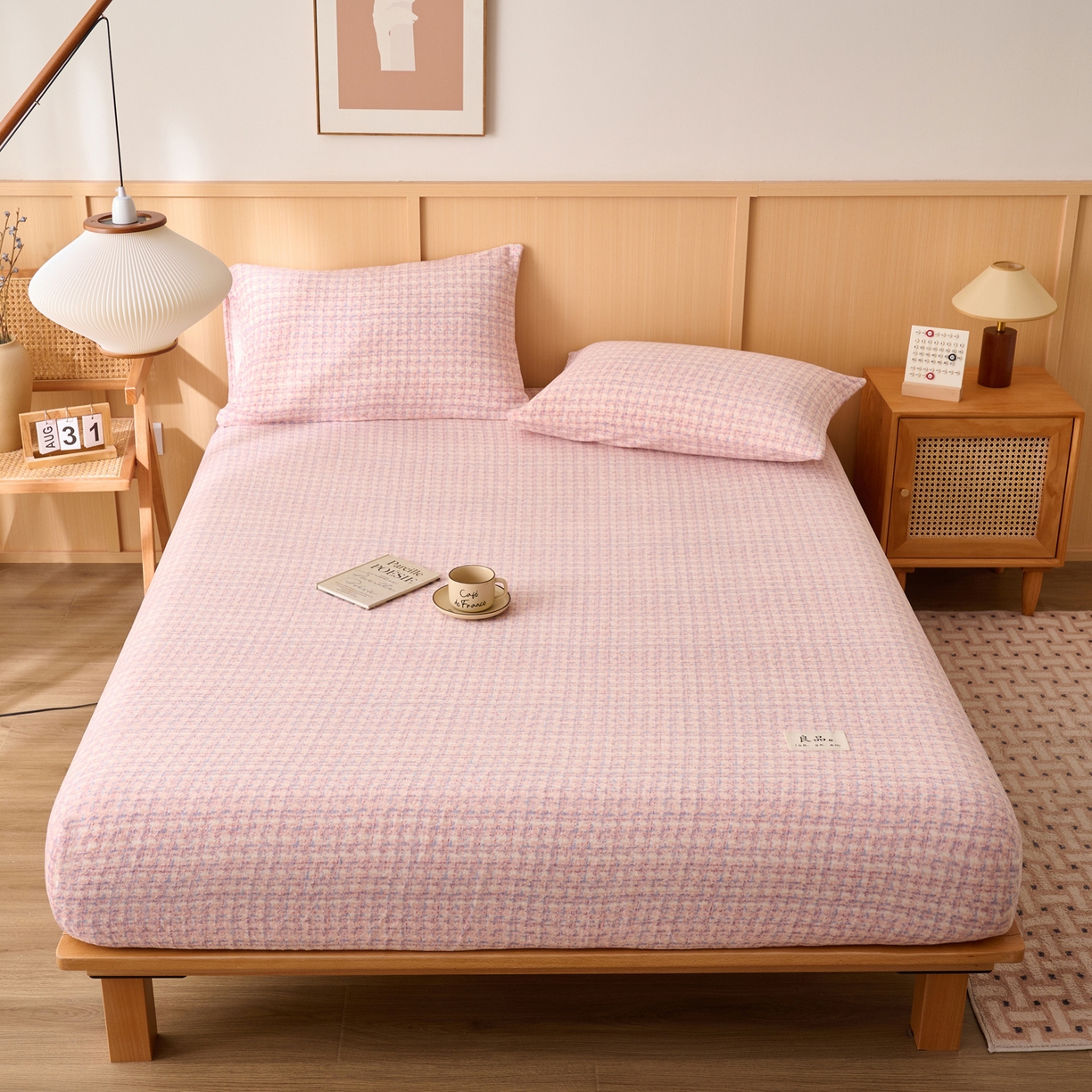 91家纺网 家纺一手货源 找家纺 早晨家纺 2025新款野牧款高克重牛奶绒印花单床笠 野牧-香风玉