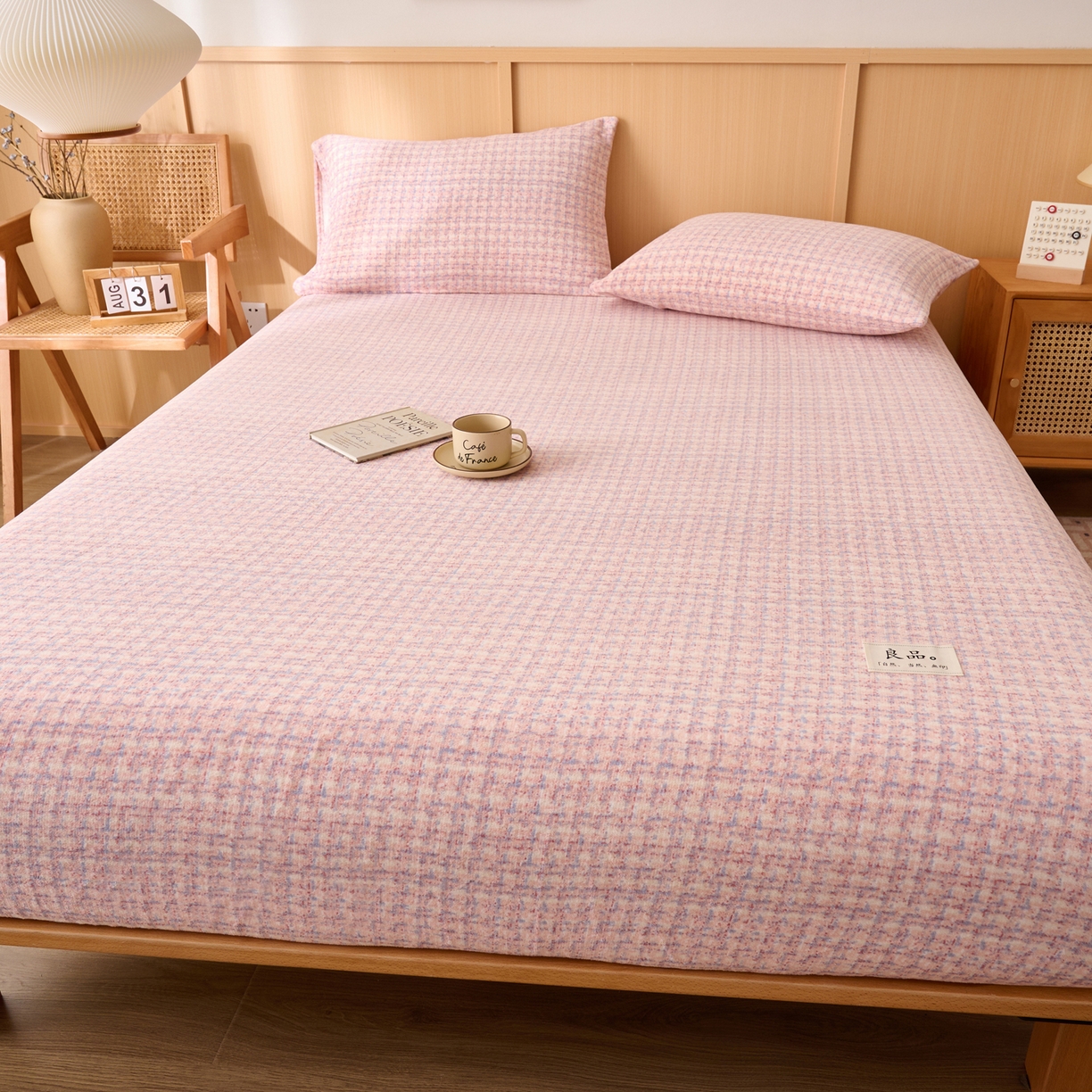 91家纺网 家纺一手货源 找家纺 早晨家纺 2025新款野牧款高克重牛奶绒印花单床笠 野牧-香风玉