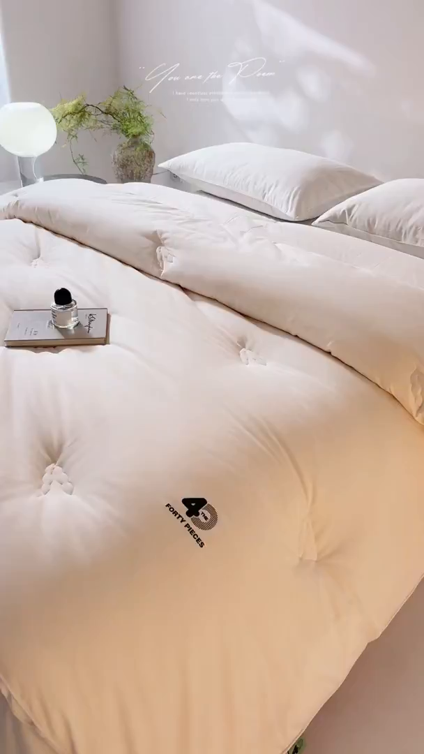 91家纺网 家纺一手货源 找家纺 （总）头等舱 2025新款全棉40支纯色A类20大豆7A抗菌立体被（空镜图）